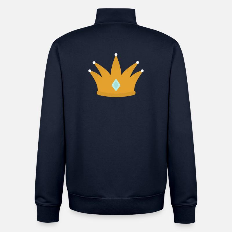 Couronne élégante avec accent de bijoux - Sweat zippé unisexe en coton bio Stanley/Stella - marine