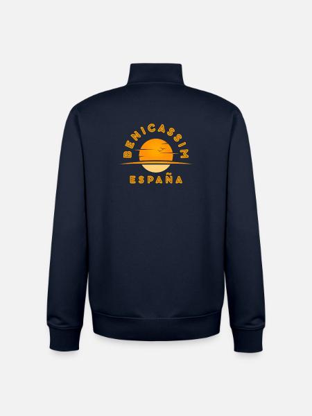 Benicassim España Sunset Logo - Unisex Organic Zip Sweatshirt by Stanley/Stella - navy