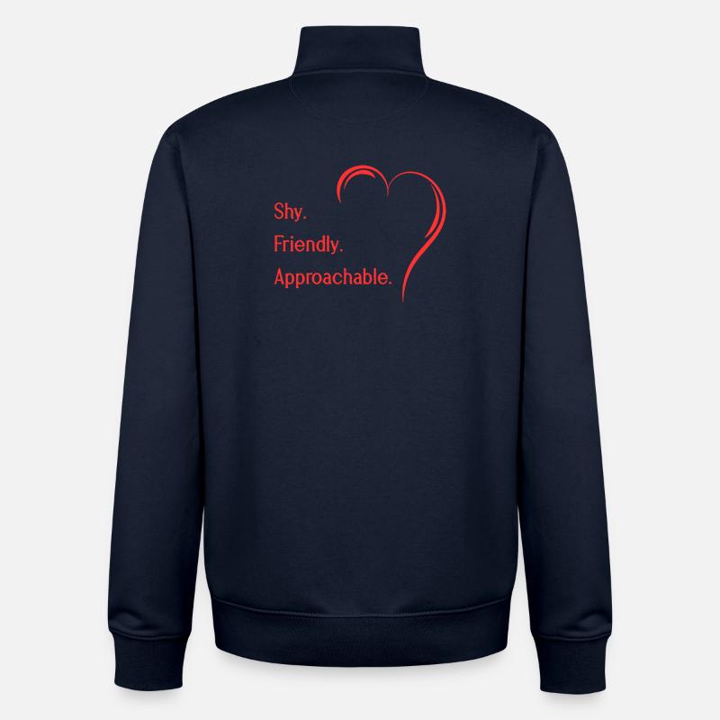 Flirteurs introvertis timides amicaux accessibles - Sweat zippé unisexe en coton bio Stanley/Stella - marine