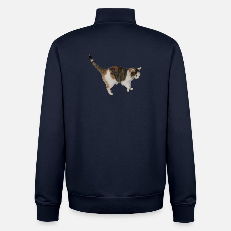 Chat - Sweat zippé unisexe en coton bio Stanley/Stella - marine