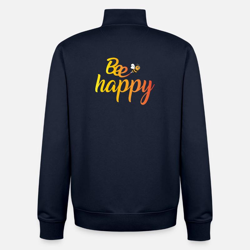 Biene glücklich Gradient Schrift - Unisex Organic Zip Sweatshirt von Stanley/Stella - Navy
