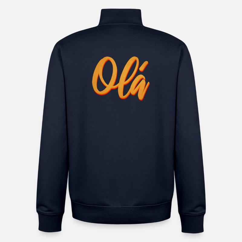 Olá Orange Script Tee - Unisex Organic Zip Sweatshirt von Stanley/Stella - Navy