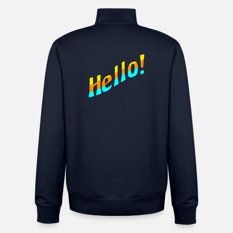 Hello! - Unisex Organic Zip Sweatshirt by Stanley/Stella - navy