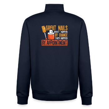 Nail Designer Nail Designer Cosmetics Nail Salon - Unisex Organic Zip Sweatshirt by Stanley/Stella - navy - Back - AI Model Male 185 light (185cm)