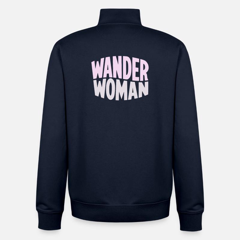 Wanderfrau Gradient Typo - Unisex Organic Zip Sweatshirt by Stanley/Stella - navy