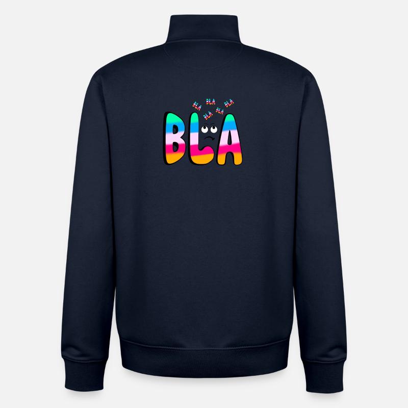 BLA BLA BLA Regenbogenschrift auf Schwarz - Unisex Organic Zip Sweatshirt von Stanley/Stella - Navy