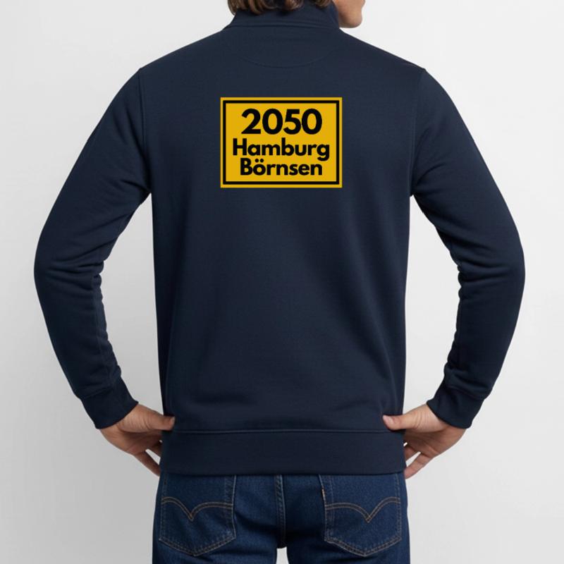 OLD POSTCODE POSTCODE RETRO 2053 HAMBURG BÖRNSEN Unisex Organic Zip Sweatshirt by Stanley/Stella