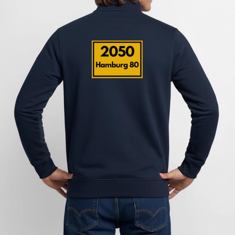 OLD POSTCODE POSTCODE RETRO 2050 HAMBURG 80 - ELBE Unisex Organic Zip Sweatshirt by Stanley/Stella