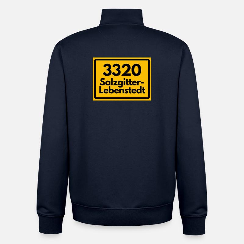 OLD POSTCODE POSTCODE RETRO 3320 SALZGITTER - Unisex Organic Zip Sweatshirt by Stanley/Stella - navy