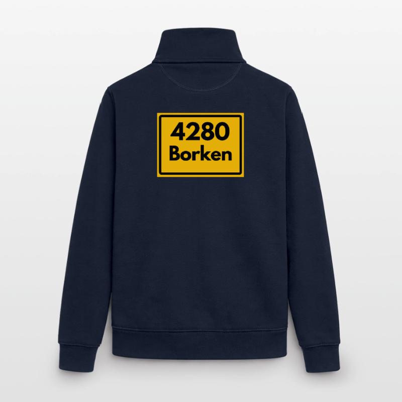 OLD POSTCODE POSTCODE RETRO 4280 BORKEN FÜNFTÜRME Unisex Organic Zip Sweatshirt by Stanley/Stella