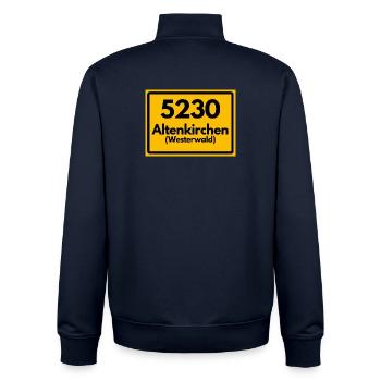 ALTE POSTLEITZAHL PL5230 ALTENKIRCHEN - Unisex Organic Zip Sweatshirt von Stanley/Stella - Navy - Hinten - AI Model Male 185 light (185cm)