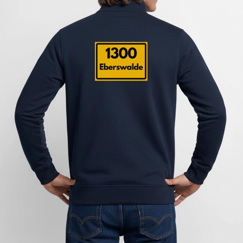 OLD POSTCODE ZIP CODE RETRO 1300 EBERSWALDE HEIMAT Unisex Organic Zip Sweatshirt by Stanley/Stella