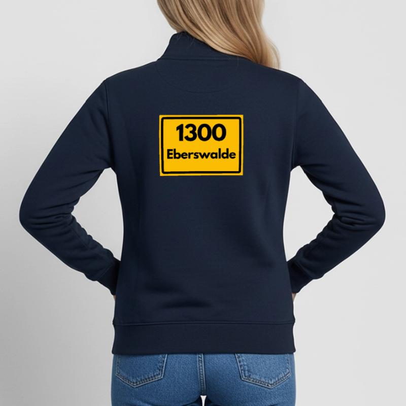 OLD POSTCODE ZIP CODE RETRO 1300 EBERSWALDE HEIMAT Unisex Organic Zip Sweatshirt by Stanley/Stella