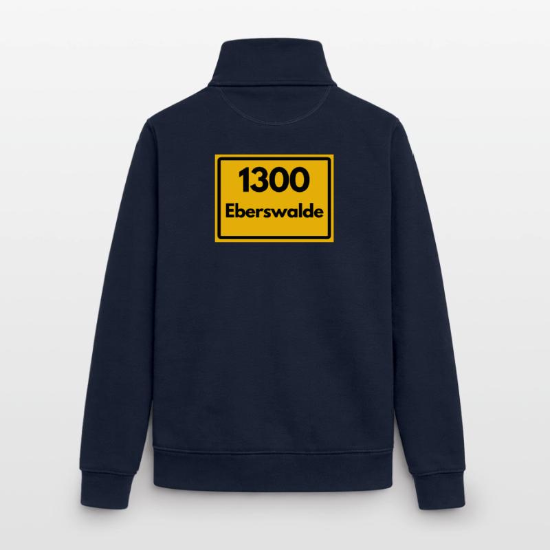 OLD POSTCODE ZIP CODE RETRO 1300 EBERSWALDE HEIMAT Unisex Organic Zip Sweatshirt by Stanley/Stella