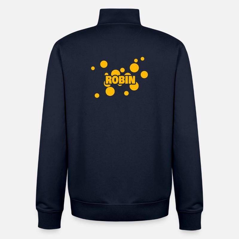 Robin dans le rôle de Robin - Sweat zippé unisexe en coton bio Stanley/Stella - marine