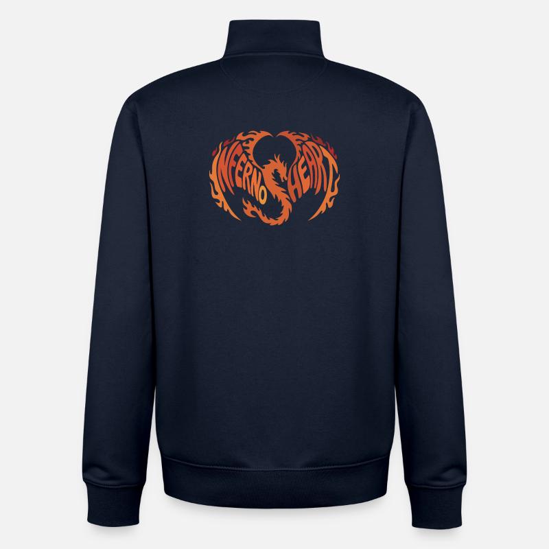 Conception de la flamme du cœur infernal - Sweat zippé unisexe en coton bio Stanley/Stella - marine