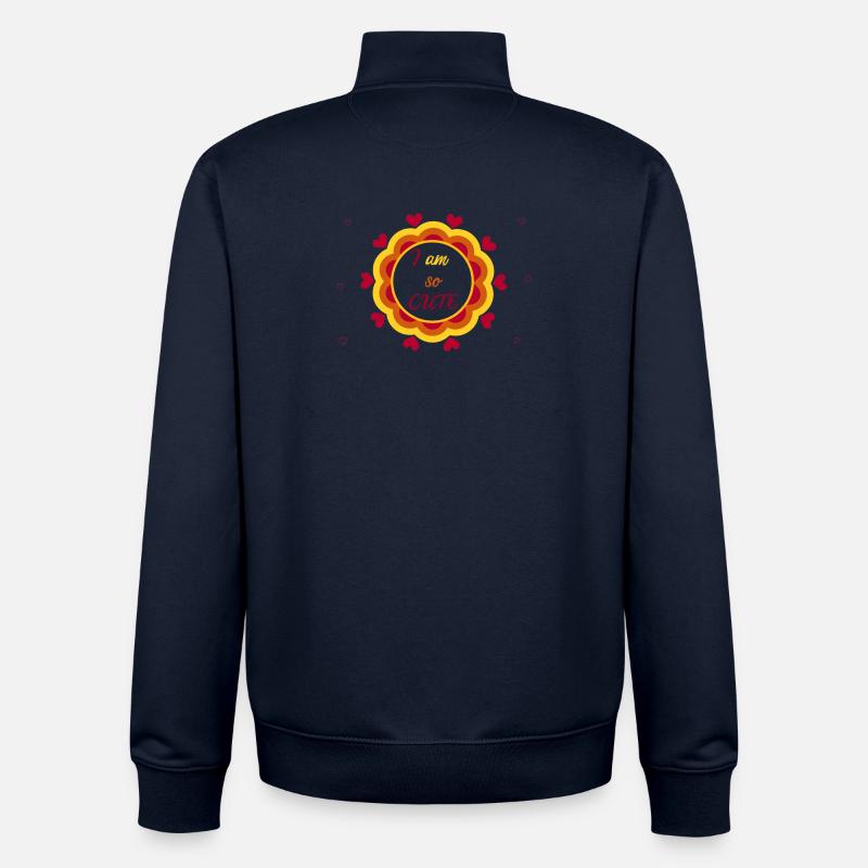 mandala coeur ultra mignon - Sweat zippé unisexe en coton bio Stanley/Stella - marine