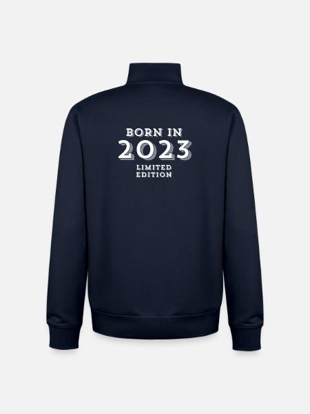 2023, year of birth, 1 year - Unisex Organic Zip Sweatshirt by Stanley/Stella - navy