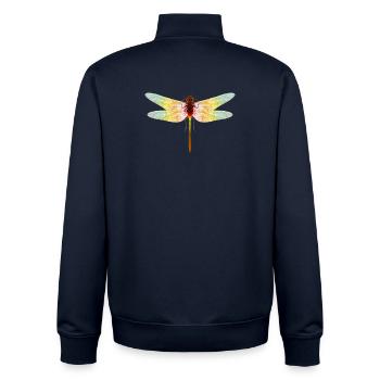 Schillernde Libelle – Filigranes Insektenmotiv - Unisex Organic Zip Sweatshirt von Stanley/Stella - Navy - Hinten - AI Model Male 185 light (185cm)