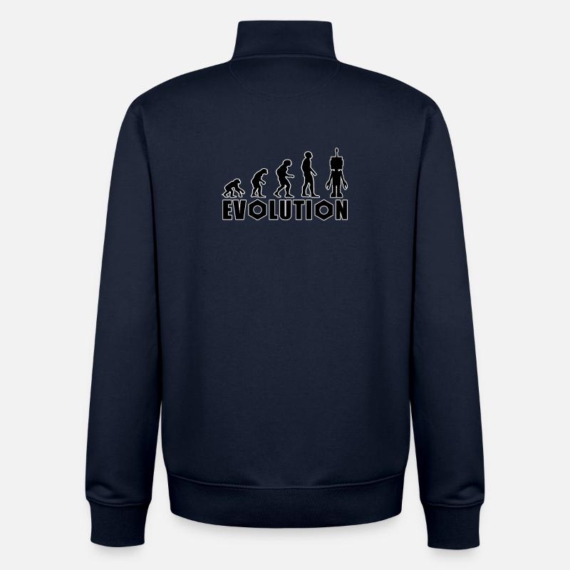 Evolution von Mensch zu Android - Unisex Organic Zip Sweatshirt von Stanley/Stella - Navy