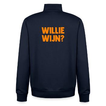 Willie Wijn? - Niederlande - Netherlands Nederland - Unisex Organic Zip Sweatshirt von Stanley/Stella - Navy - Hinten - AI Model Male 185 light (185cm)