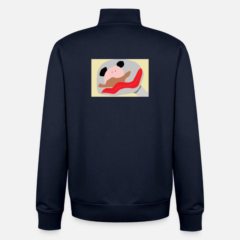 Panda mit roter Zunge - Unisex Organic Zip Sweatshirt von Stanley/Stella - Navy