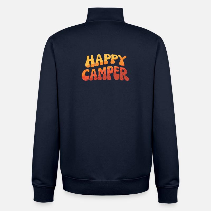 Happy Camper Gradient Text - Unisex Organic Zip Sweatshirt von Stanley/Stella - Navy