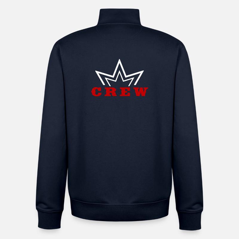 Crew Crown Design Style Team Design - Sweat zippé unisexe en coton bio Stanley/Stella - marine