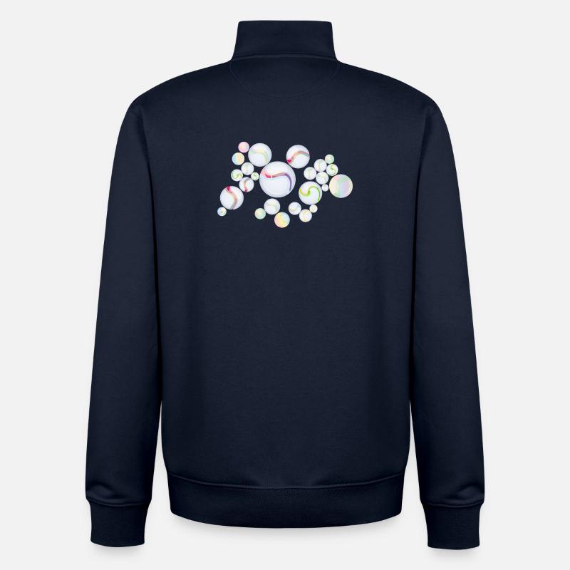 Marbres à motifs – Élégance chatoyante - Sweat zippé unisexe en coton bio Stanley/Stella - marine