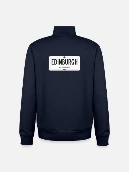 Edinburgh town sign - Unisex Organic Zip Sweatshirt by Stanley/Stella - navy