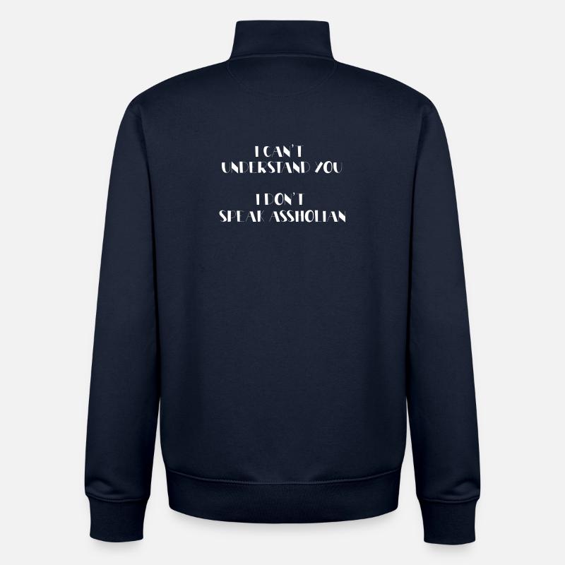 I can't understand you - Unisex Organic Zip Sweatshirt by Stanley/Stella - navy