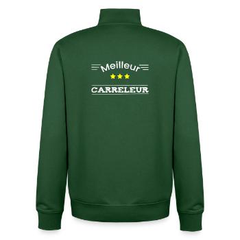 Cadeau meilleur carreleur - Sweat zippé unisexe en coton bio Stanley/Stella - vert bouteille - Dos - AI Model Male 185 dark (185cm)