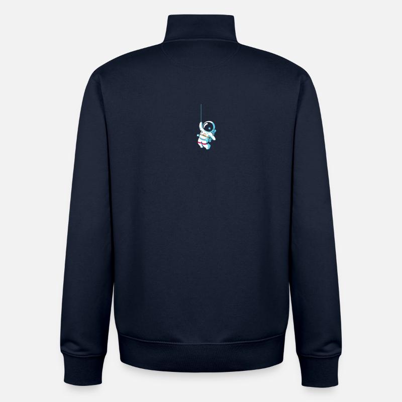 Astronaute accroché sur la lune - Sweat zippé unisexe en coton bio Stanley/Stella - marine