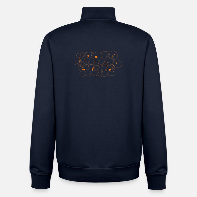 Orangene Graffiti Karlsruhe Souvenir - Unisex Organic Zip Sweatshirt von Stanley/Stella - Navy
