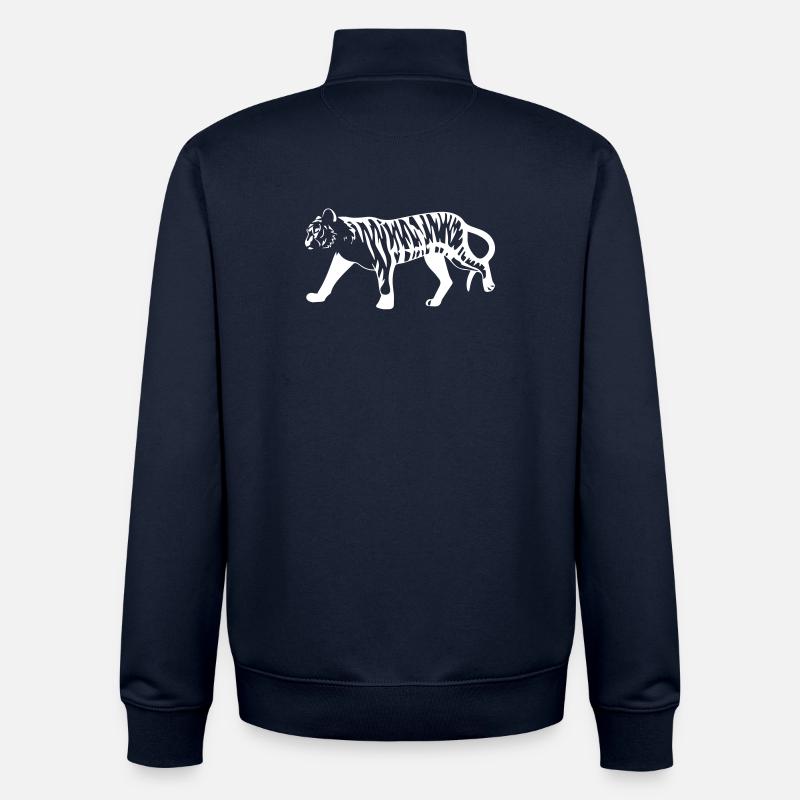 Stilisierter Tiger mit Tiermuster - Unisex Organic Zip Sweatshirt von Stanley/Stella - Navy