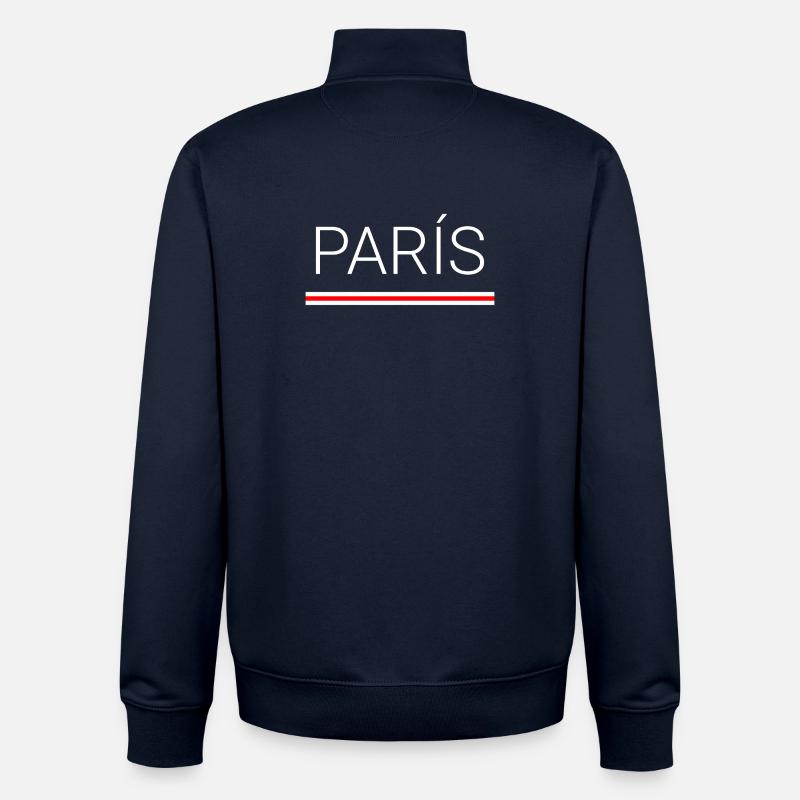 Paris (Paris) - Sweat zippé unisexe en coton bio Stanley/Stella - marine