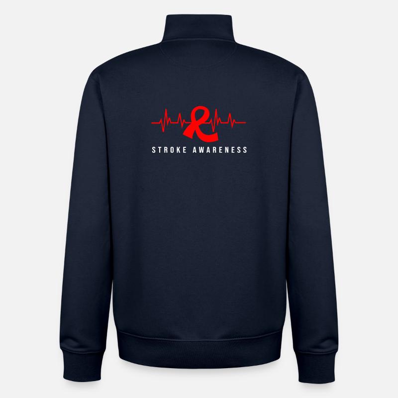 Hirnschlag Schlaganfall - Unisex Organic Zip Sweatshirt von Stanley/Stella - Navy