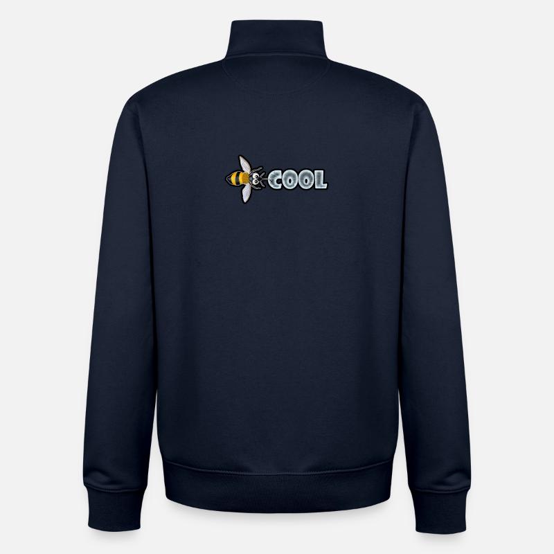 BEE COOL (horizontal) - Unisex Organic Zip Sweatshirt by Stanley/Stella - navy