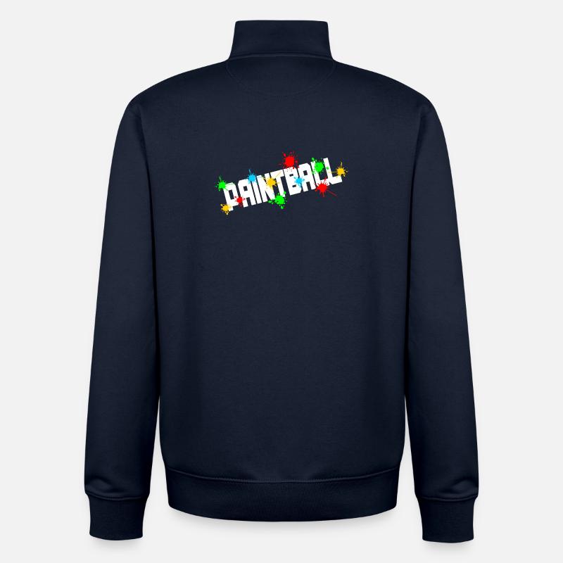 Paintball mit Farbspritzern - Unisex Organic Zip Sweatshirt von Stanley/Stella - Navy
