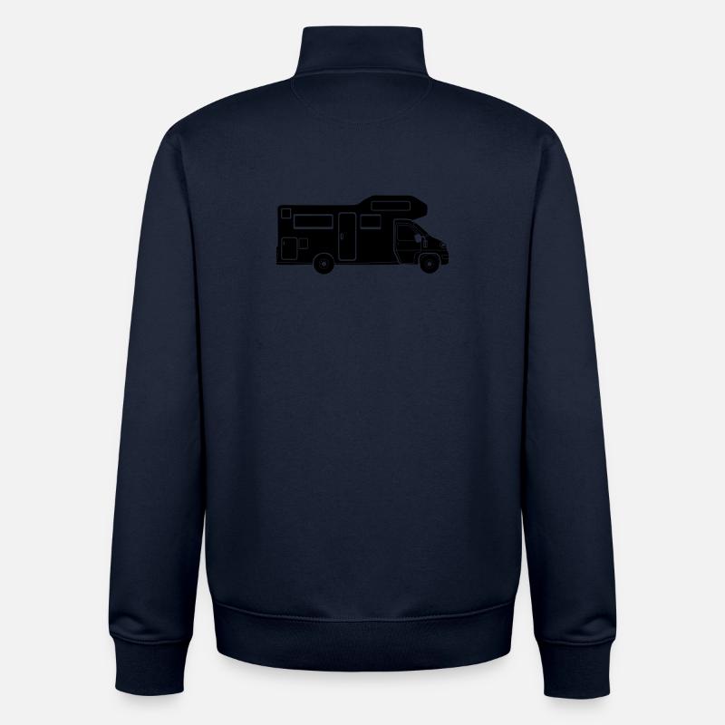 Motorhome silhouette – simple camping design - Unisex Organic Zip Sweatshirt by Stanley/Stella - navy