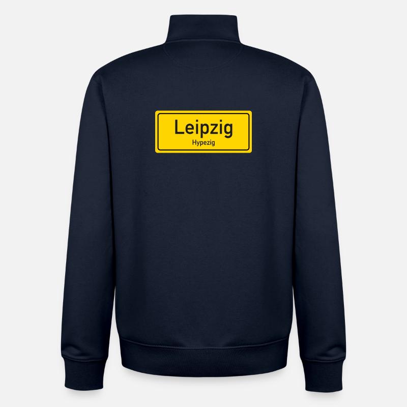 Leipzig place name germany - Unisex Organic Zip Sweatshirt by Stanley/Stella - navy