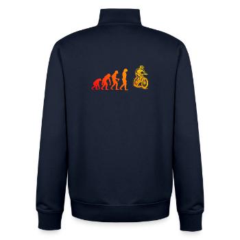 Direkte Mountainbike Aussage - Unisex Organic Zip Sweatshirt von Stanley/Stella - Navy - Hinten - AI Model Male 185 light (185cm)