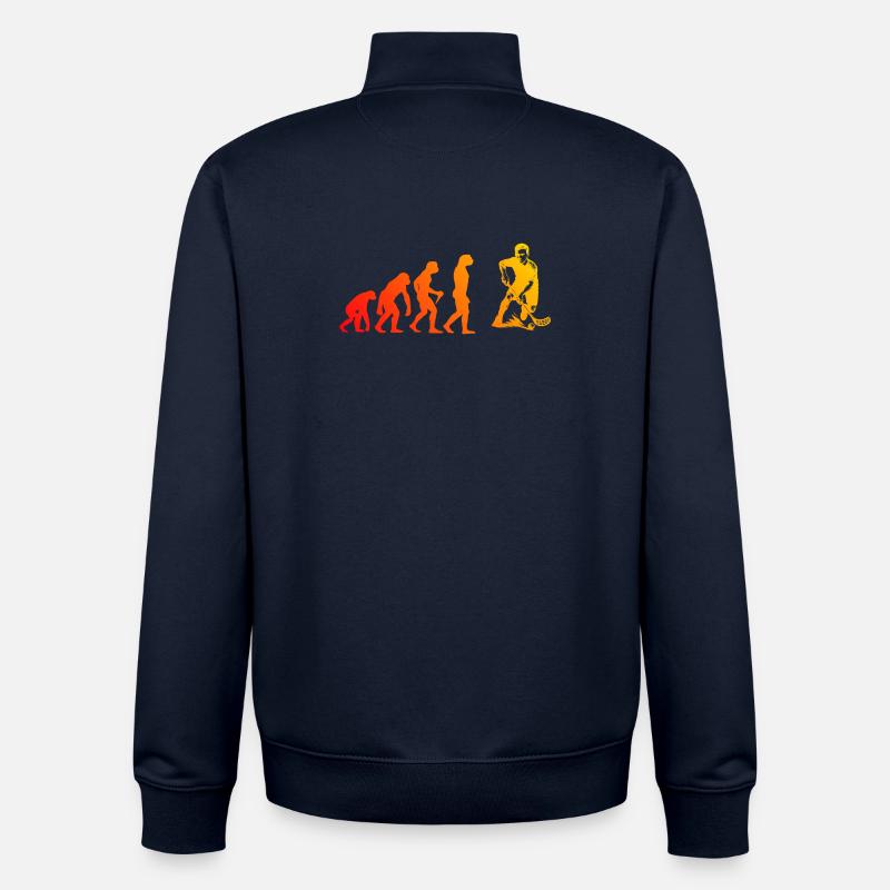 Modernes Floorball Artwork - Unisex Organic Zip Sweatshirt von Stanley/Stella - Navy