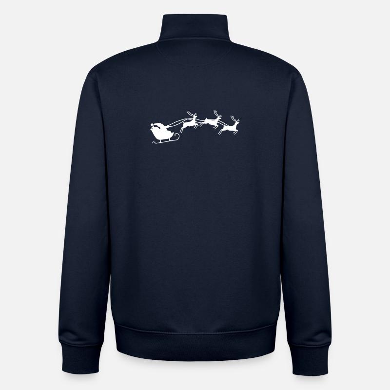 Weihnachtsmann mit Schlitten - Unisex Organic Zip Sweatshirt von Stanley/Stella - Navy