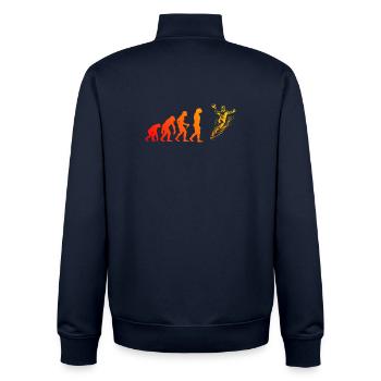Clear handball message for men - Unisex Organic Zip Sweatshirt by Stanley/Stella - navy - Back - AI Model Male 185 light (185cm)