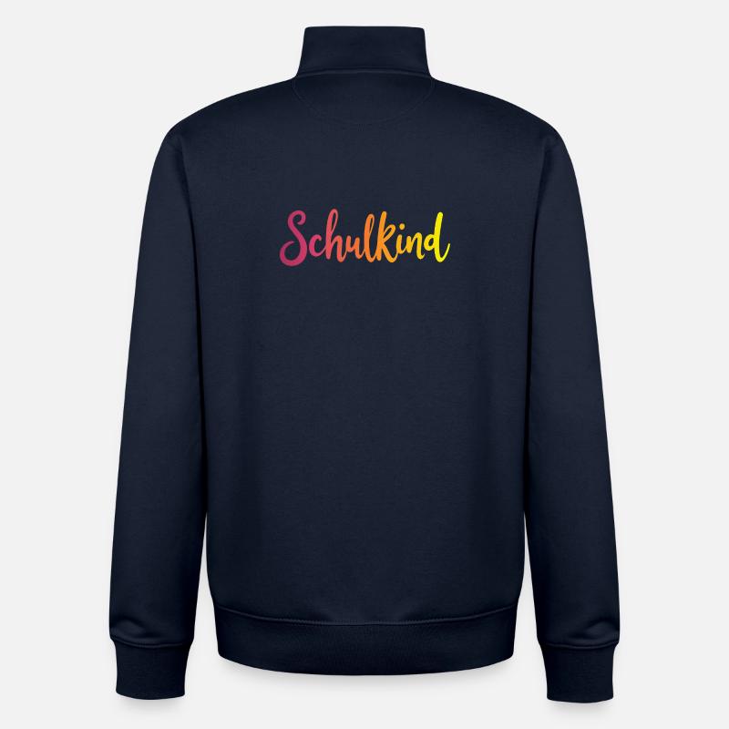 Schulkind Farbverlauf Rot-Gelb - Gradient Script - Unisex Organic Zip Sweatshirt von Stanley/Stella - Navy