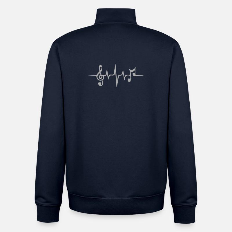 Ligne de notes - Sweat zippé unisexe en coton bio Stanley/Stella - marine