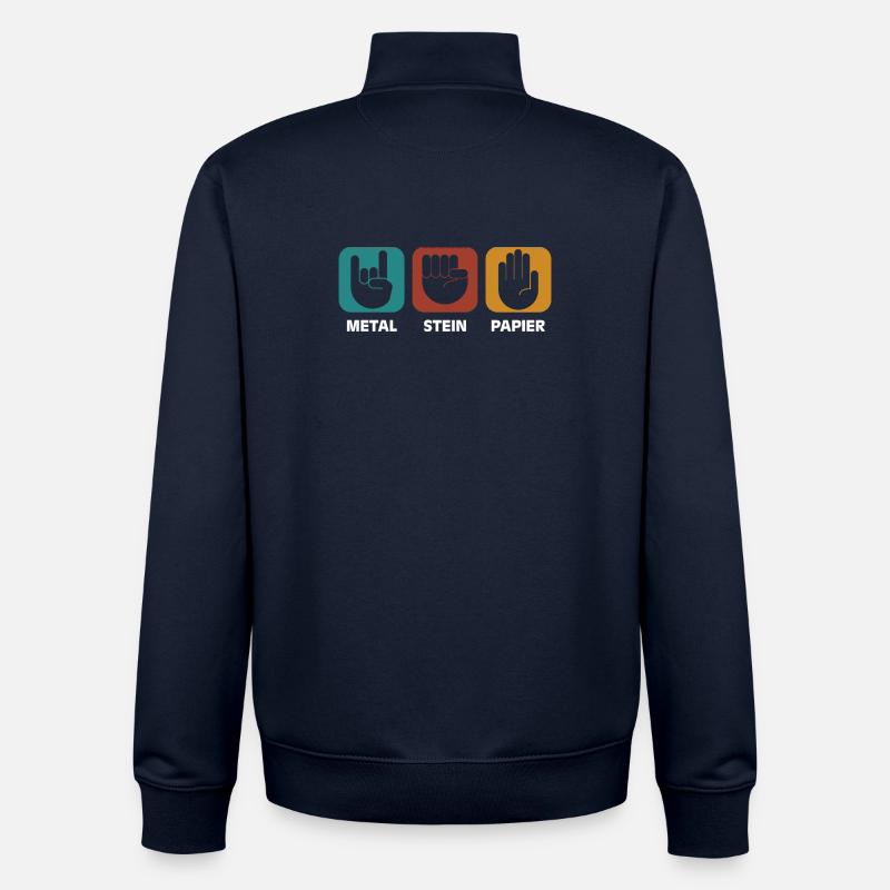 Metal Stein Papier - Unisex Organic Zip Sweatshirt von Stanley/Stella - Navy