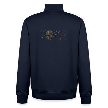 Träume groß - Unisex Organic Zip Sweatshirt von Stanley/Stella - Navy - Hinten - AI Model Male 185 light (185cm)