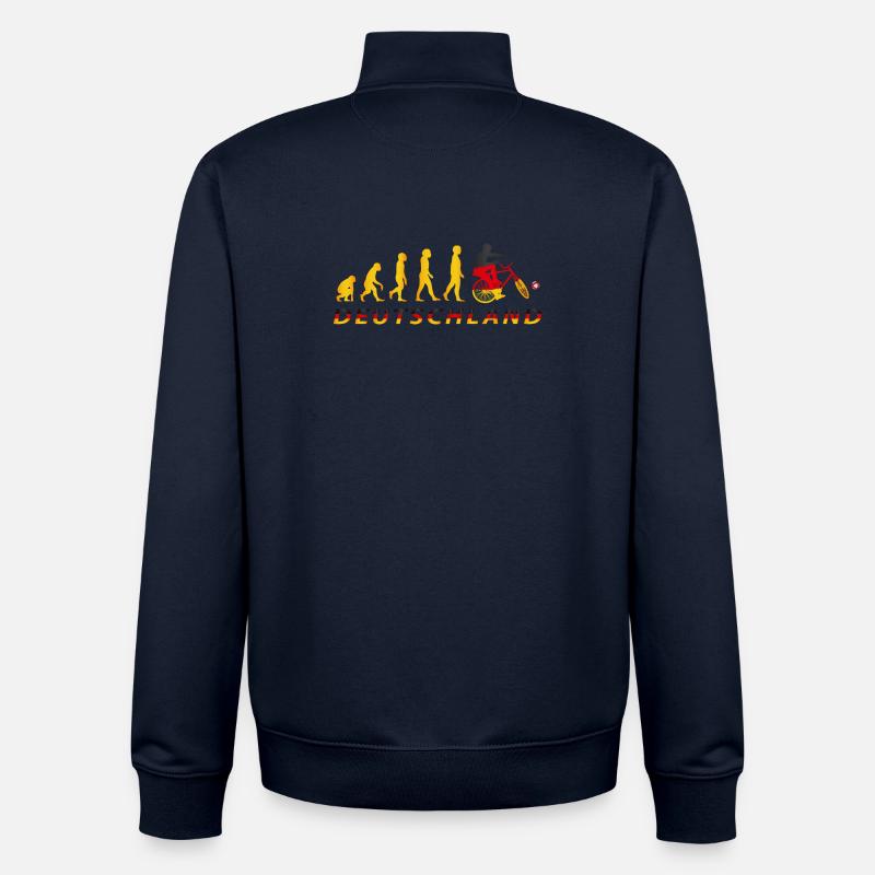 Cyclisme, Cyclball, Cyclisme en salle, Évolution - Sweat zippé unisexe en coton bio Stanley/Stella - marine